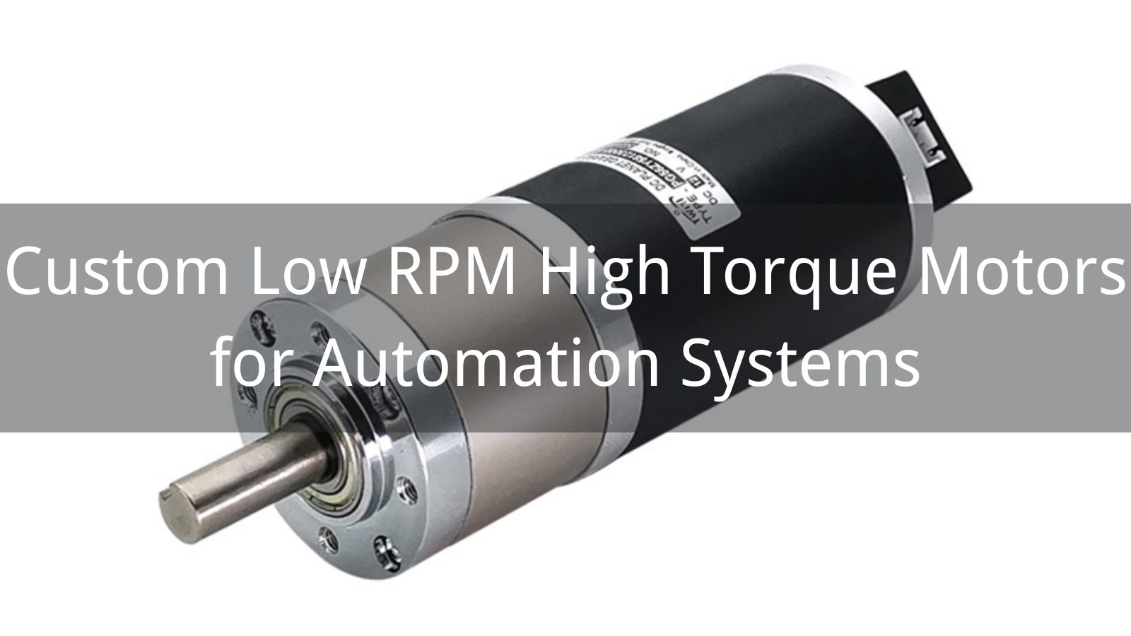 Custom Low RPM High Torque Motors for Automation Systems